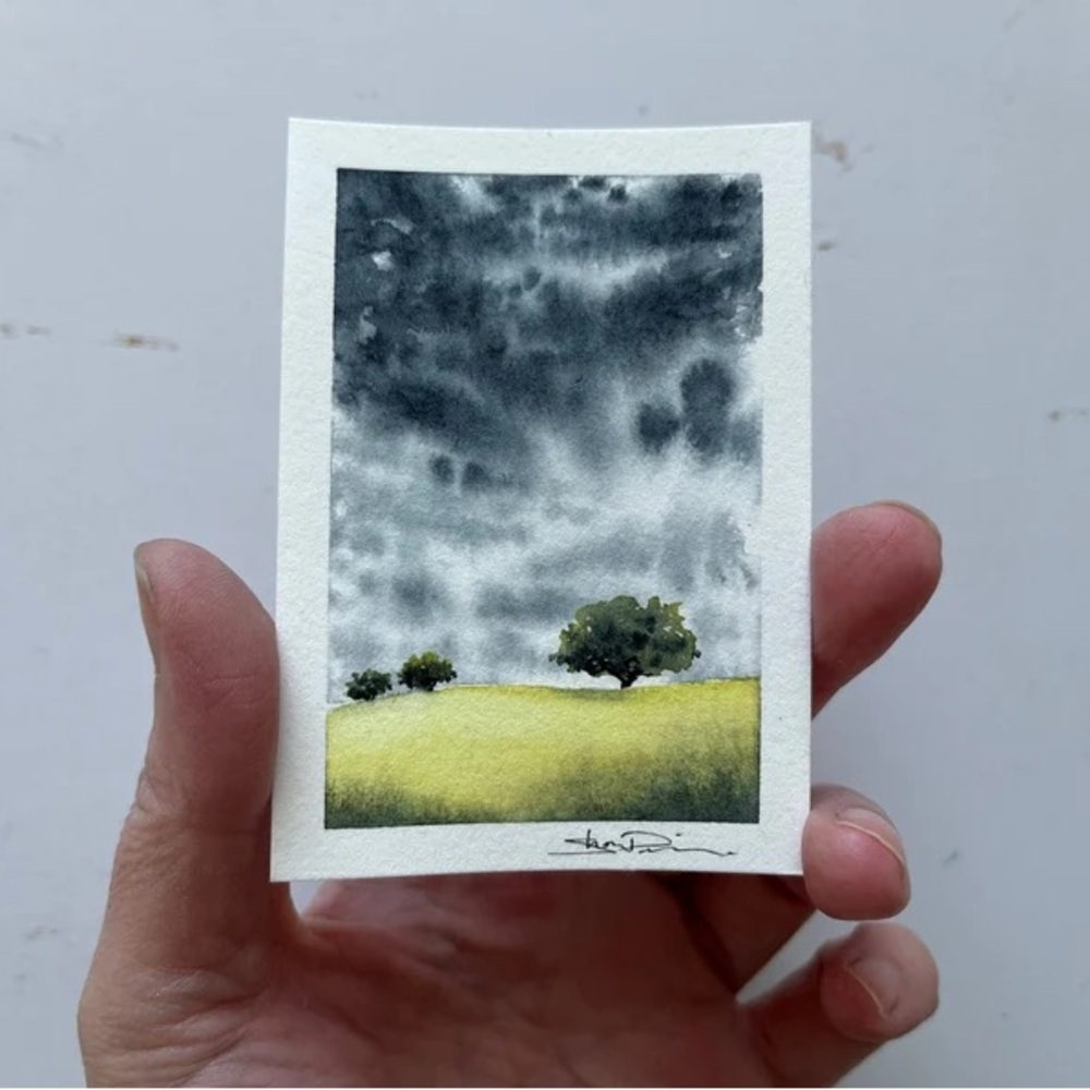 Original Watercolor Landscape Artists Trading Card by me (Shannon Perrie…